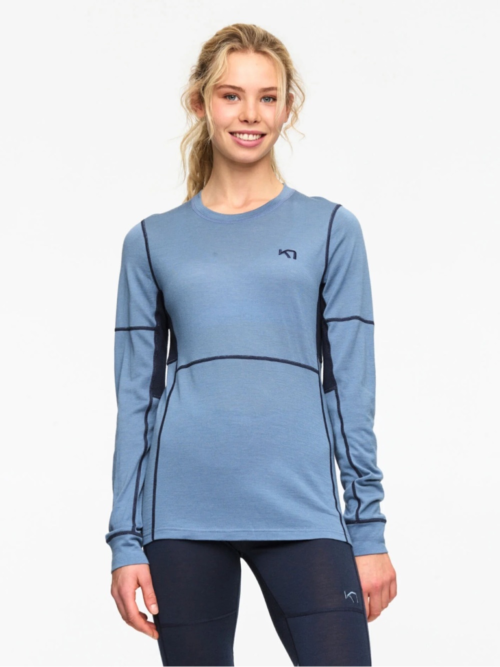 Kari Traa Lam 100% Merino Wool Long Sleeve Tee Base Layer Top Winter Cozy Casual